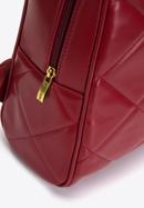 Damski plecak z geometrycznie pikowanym przodem, czerwony, 97-4Y-620-5, Zdjęcie 4