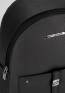 Damski plecak z kieszenią z przodu, czarno-srebrny, 29-4Y-003-B1G, Zdjęcie 4