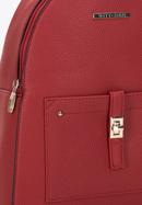 Damski plecak z kieszenią z przodu, czerwony, 29-4Y-003-BZ, Zdjęcie 4