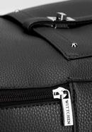 Damski plecak z kieszenią z przodu, czarno-srebrny, 29-4Y-003-B1, Zdjęcie 5
