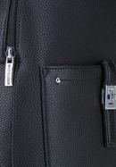 Damski plecak z kieszenią z przodu, czarno-srebrny, 29-4Y-003-BF, Zdjęcie 6
