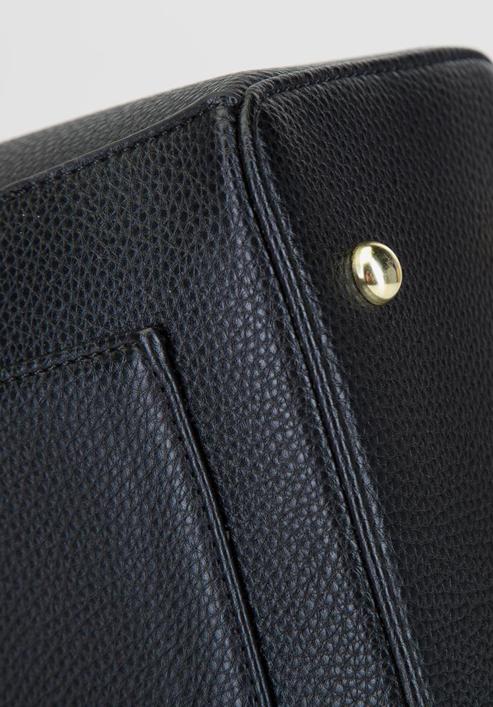 Damski plecak z kieszenią z przodu, czarno-złoty, 29-4Y-003-B1, Zdjęcie 6