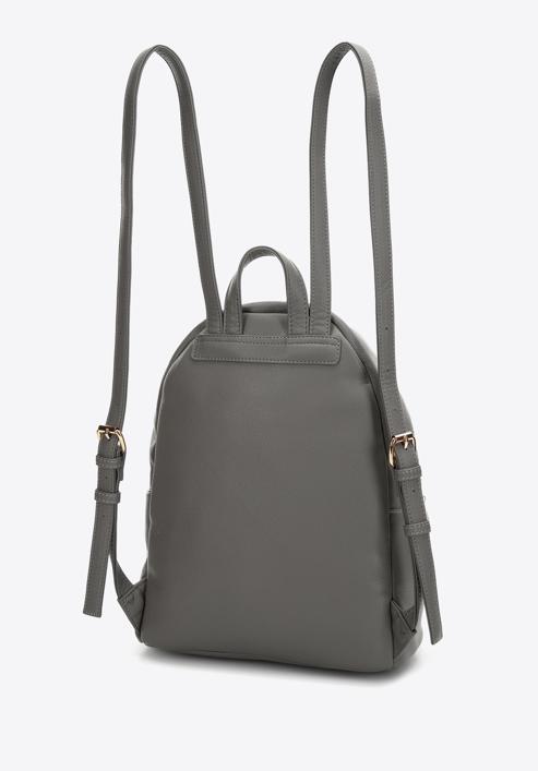Women's studded pocket backpack purse, dark grey, 97-4Y-517-8, Photo 2