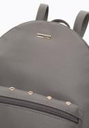 Damski plecak z kieszenią zdobioną nitami, ciemny  szary, 97-4Y-517-8, Zdjęcie 4