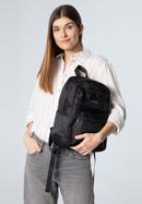 Women's large nylon backpack, black-silver, 98-4Y-107-1G, Photo 15