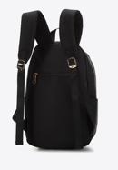 Damski plecak z nylonu duży, czarno-złoty, 98-4Y-107-1S, Zdjęcie 2