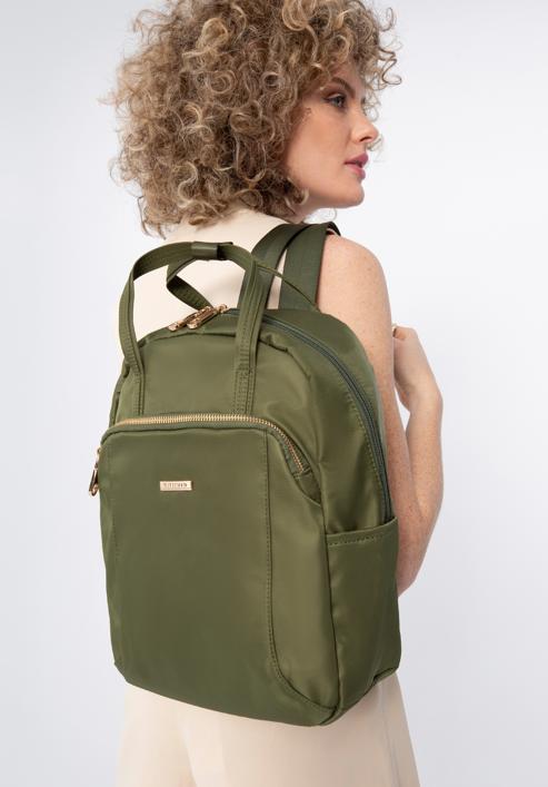 Women's nylon backpack, green, 98-4Y-101-P, Photo 15