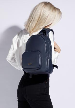 Women's backpack, navy blue, 95-4Y-518-7, Photo 1