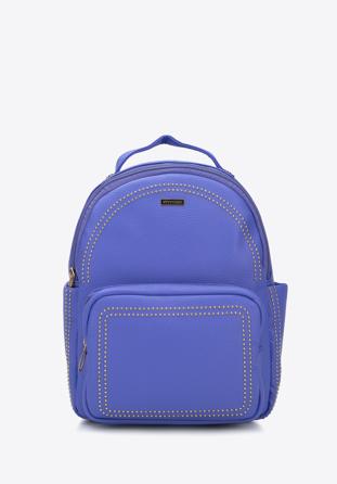 Women's studded backpack, violet, 95-4Y-042-V, Photo 1