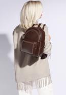 Damski plecak z ozdobnymi nitami, brązowy, 95-4Y-042-V, Zdjęcie 15