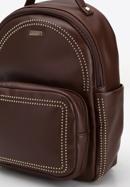 Damski plecak z ozdobnymi nitami, brązowy, 95-4Y-042-V, Zdjęcie 4