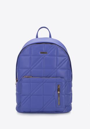 Quilted faux leather backpack, violet, 95-4Y-046-V, Photo 1
