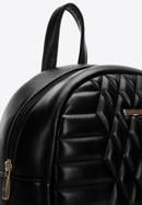 Women's quilted faux leather backpack, black, 97-4Y-627-5, Photo 4