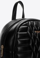 Women's quilted faux leather backpack, black, 97-4Y-627-3, Photo 4