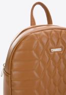 Women's quilted faux leather backpack, brown, 97-4Y-627-1, Photo 4