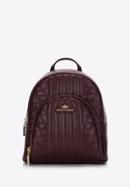 Women's quilted leather backpack purse, plum, 97-4E-628-3, Photo 1