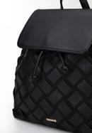 Women's woven front backpack, black, 95-4Y-513-7, Photo 4