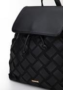 Women's woven front backpack, black, 95-4Y-513-1, Photo 4