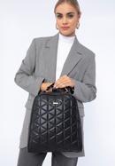 Women's quilted faux leather backpack, black, 97-4Y-607-9, Photo 15