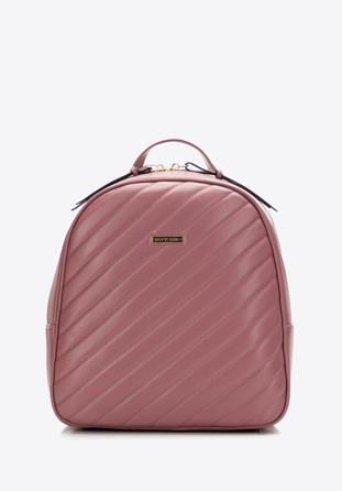 Quilted faux leather backpack, muted pink, 97-4Y-759-P, Photo 1