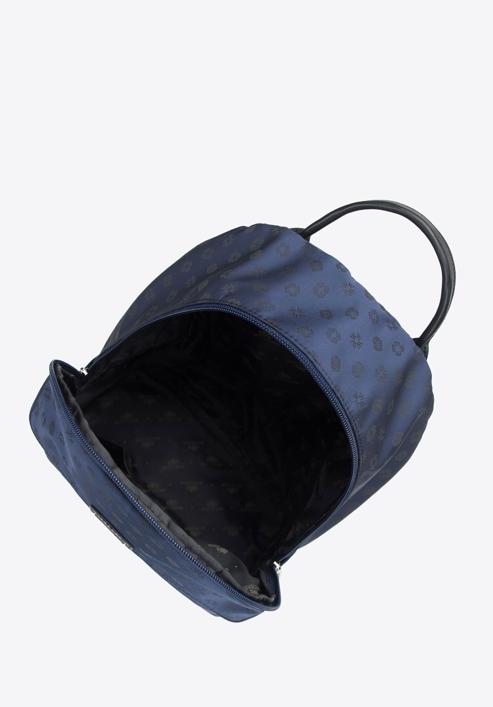 Women's jacquard backpack, navy blue, 95-4-905-8, Photo 3