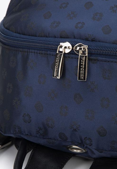 Women's jacquard backpack, navy blue, 95-4-905-1, Photo 4