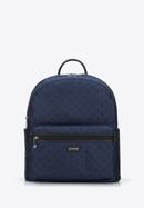 Women's jacquard backpack, navy blue, 95-4-906-8, Photo 1