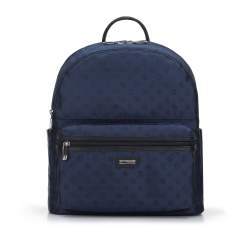 Women's jacquard backpack, navy blue, 95-4-906-N, Photo 1