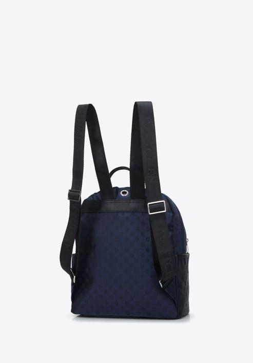 Women's jacquard backpack, navy blue, 95-4-906-8, Photo 2