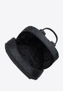 Damski plecak z żakardu dwukomorowy, czarny, 95-4-906-1, Zdjęcie 3