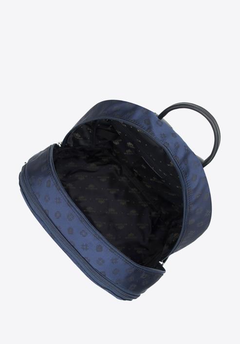 Women's jacquard backpack, navy blue, 95-4-906-1, Photo 3