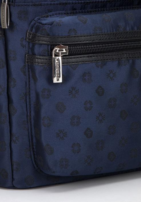 Women's jacquard backpack, navy blue, 95-4-906-1, Photo 4
