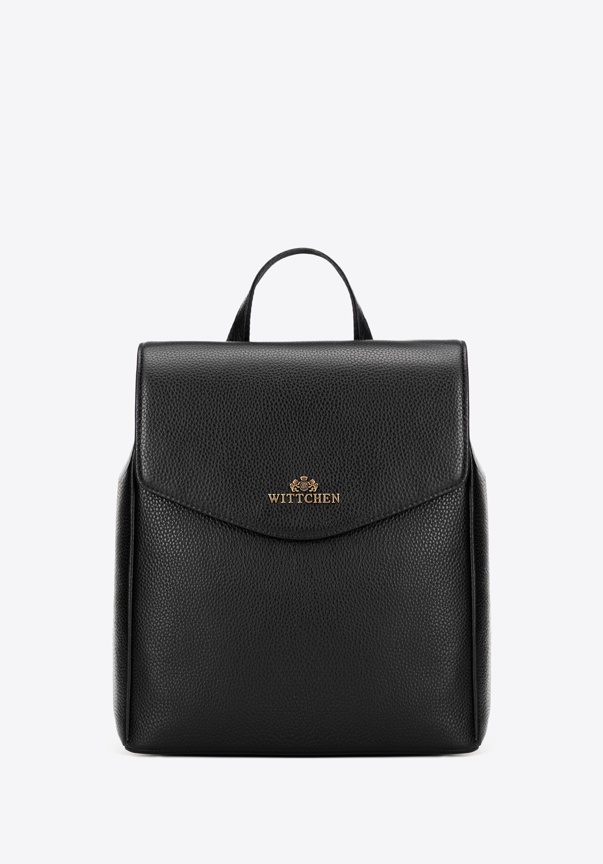 Damski plecak ze skóry naturalnej o fakturze groszkowej, czarny, 101-4E-612-1, Zdjęcie 1