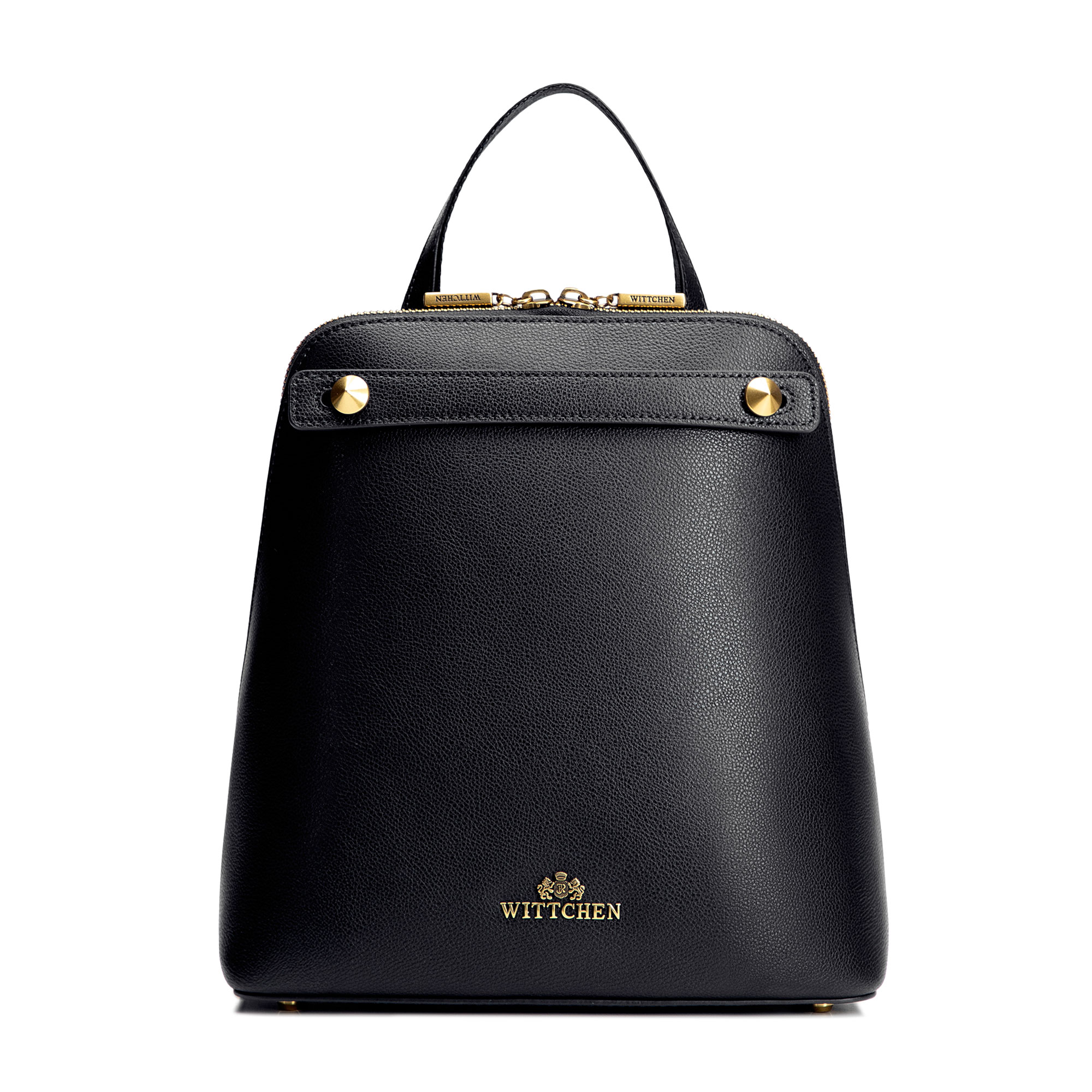 Dámsky trapezový batoh z kože čierny 100-4E-600-1