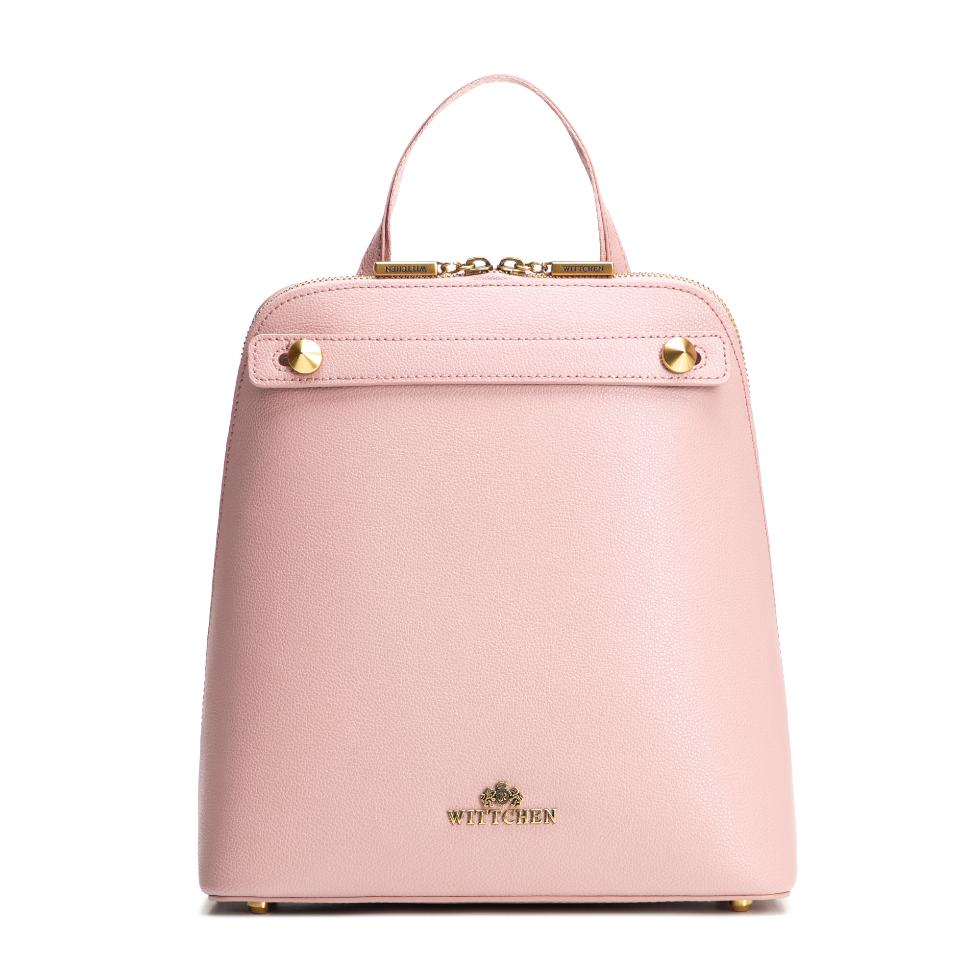 Dámsky trapezový batoh z kože ružový 100-4E-600-P