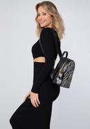 Women's animal print backpack, black, 98-4Y-005-X1, Photo 15