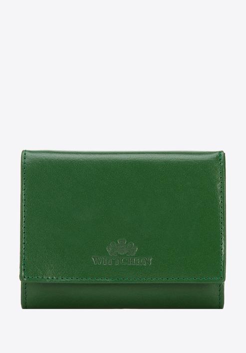 Damski portfel skórzany klasyczny średni, zielony, 14-1-070-LB, Zdjęcie 1