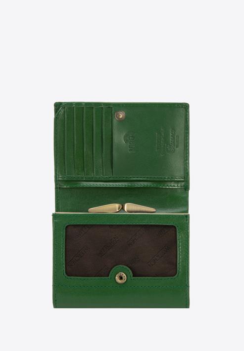 Damski portfel skórzany klasyczny średni, zielony, 14-1-070-L91, Zdjęcie 4