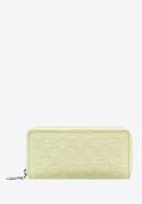 Damski portfel skórzany lakierowany tłoczony, ecru, 34-1-393-K, Zdjęcie 1