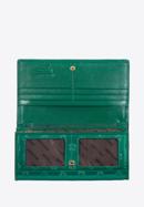 Damski portfel skórzany lakierowany z monogramem, zielony, 34-1-052-111, Zdjęcie 2