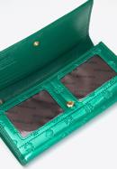 Damski portfel skórzany lakierowany z monogramem, zielony, 34-1-052-000, Zdjęcie 5