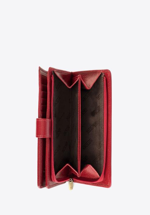 Damski portfel skórzany na napę średni, czerwony, 21-1-028-10, Zdjęcie 3