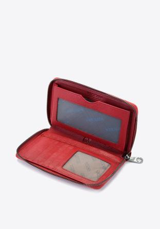 Damski portfel skórzany na pasku, czerwony, 26-1-428-3, Zdjęcie 1