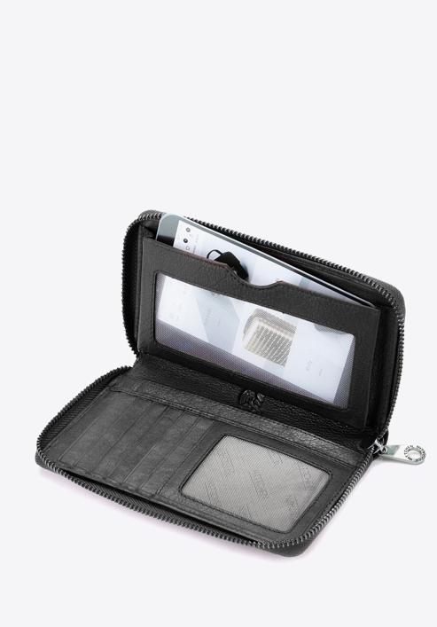 Damski portfel skórzany na pasku, czarny, 26-1-428-1, Zdjęcie 4