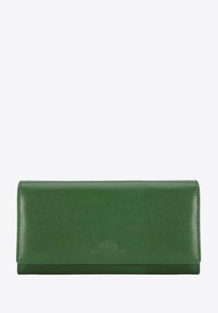 Damski portfel skórzany o prostym kroju, zielony, 14-1-052-L0, Zdjęcie 1