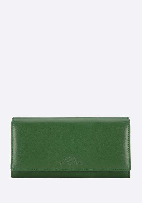 Damski portfel skórzany o prostym kroju, zielony, 14-1-052-L5, Zdjęcie 1