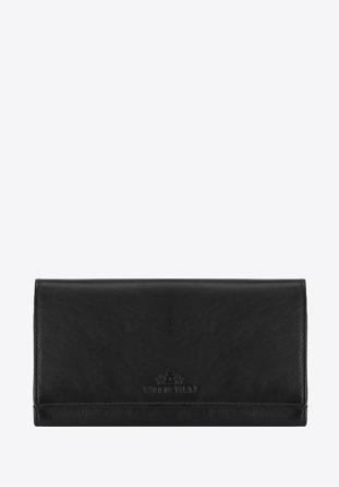 Damski portfel skórzany o prostym kroju, czarny, 14-1-052-L11, Zdjęcie 1