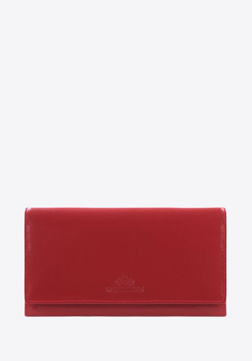 Damski portfel skórzany o prostym kroju, czerwony, 14-1-052-L0, Zdjęcie 1