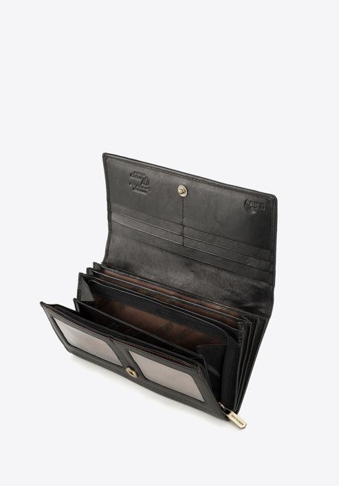 Damski portfel skórzany o prostym kroju, czarny, 14-1-052-L0, Zdjęcie 3