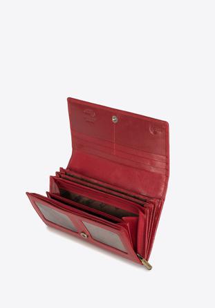 Damski portfel skórzany o prostym kroju, czerwony, 14-1-052-L91, Zdjęcie 1